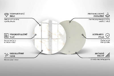 Sottobicchiere in vetro per candele tombali con motivo in marmo elegante