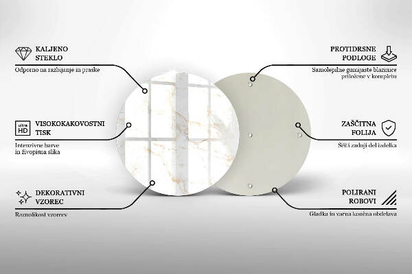 Sottobicchiere in vetro per candele tombali con motivo in marmo elegante