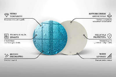 Piatto in vetro per candele con motivo a gocce d'acqua