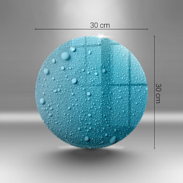 Piatto in vetro per candele con motivo a gocce d'acqua