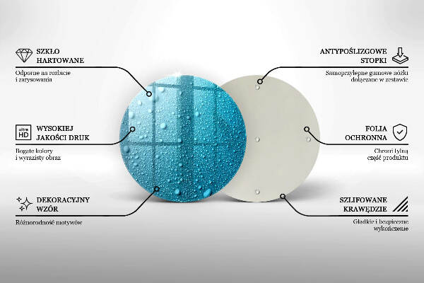 Piatto in vetro per candele con motivo a gocce d'acqua