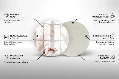 Sottobicchiere in vetro per candele tombali con stampa di peonie nei toni pastello