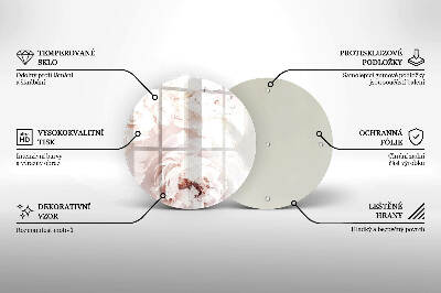 Sottobicchiere in vetro per candele tombali con stampa di peonie nei toni pastello