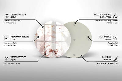 Sottobicchiere in vetro per candele tombali con stampa di peonie nei toni pastello