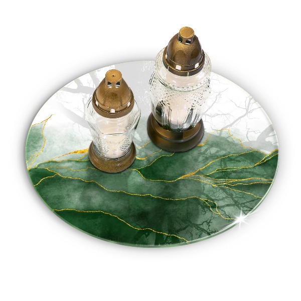 Piatto in vetro per candele con motivo astratto in stile naturale