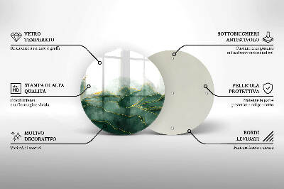 Piatto in vetro per candele con motivo astratto in stile naturale