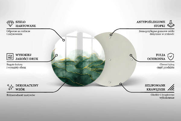 Piatto in vetro per candele con motivo astratto in stile naturale