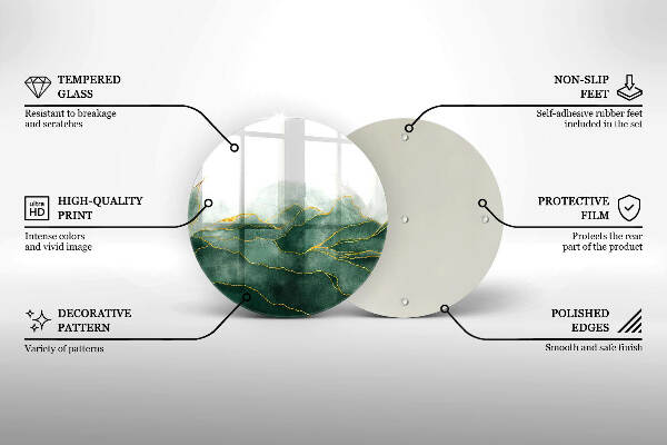 Piatto in vetro per candele con motivo astratto in stile naturale