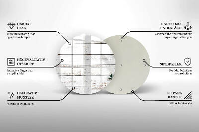Sottobicchiere in vetro per candele tombali con motivo vecchie assi e foglie