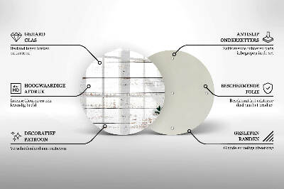 Sottobicchiere in vetro per candele tombali con motivo vecchie assi e foglie
