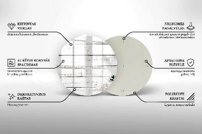 Sottobicchiere in vetro per candele tombali con motivo vecchie assi e foglie