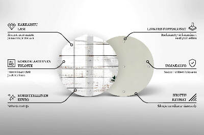 Sottobicchiere in vetro per candele tombali con motivo vecchie assi e foglie