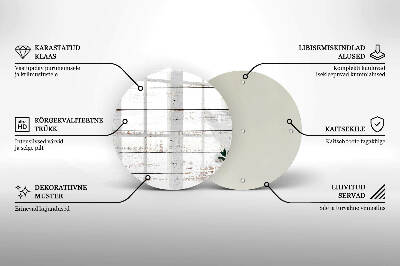 Sottobicchiere in vetro per candele tombali con motivo vecchie assi e foglie
