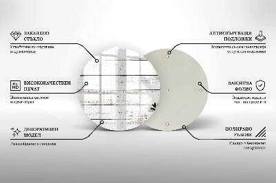 Sottobicchiere in vetro per candele tombali con motivo vecchie assi e foglie