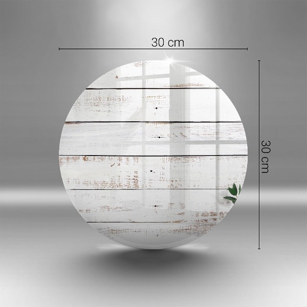 Sottobicchiere in vetro per candele tombali con motivo vecchie assi e foglie