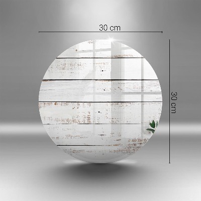 Sottobicchiere in vetro per candele tombali con motivo vecchie assi e foglie