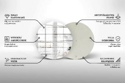 Sottobicchiere in vetro per candele tombali con motivo vecchie assi e foglie