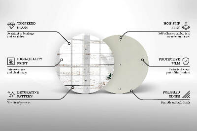 Sottobicchiere in vetro per candele tombali con motivo vecchie assi e foglie