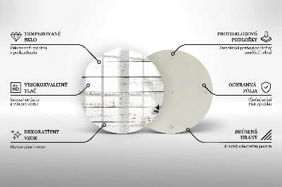 Sottobicchiere in vetro per candele tombali con motivo vecchie assi e foglie