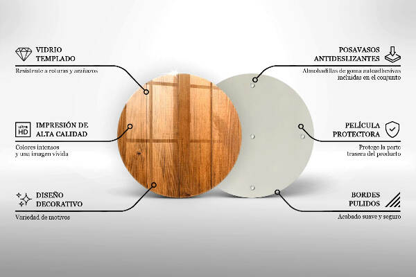 Piatto in vetro per candele su tavole di legno