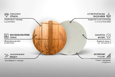 Piatto in vetro per candele su tavole di legno