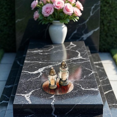 Piatto in vetro per candele su tavole di legno