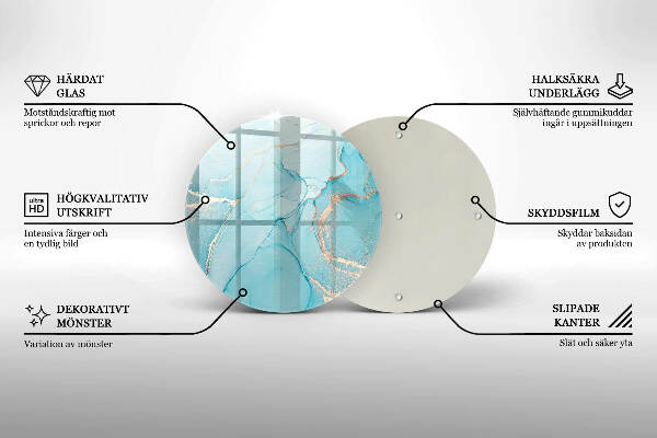 Piatto in vetro per candele con motivo a pietra astratta