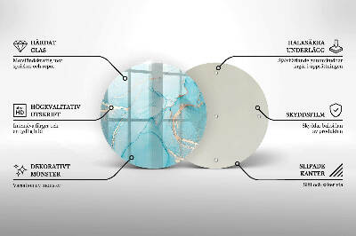 Piatto in vetro per candele con motivo a pietra astratta