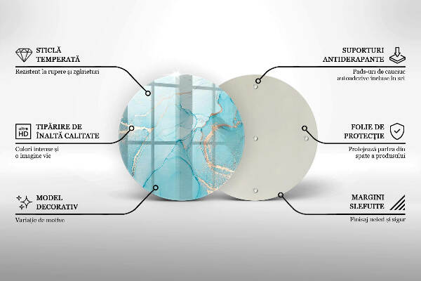 Piatto in vetro per candele con motivo a pietra astratta