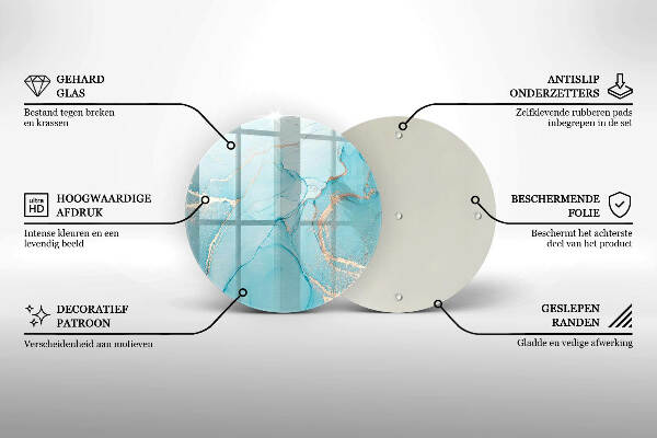 Piatto in vetro per candele con motivo a pietra astratta