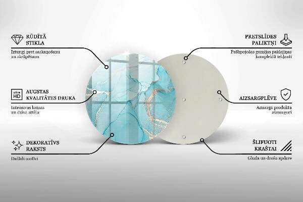 Piatto in vetro per candele con motivo a pietra astratta