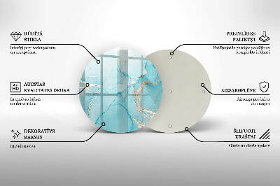 Piatto in vetro per candele con motivo a pietra astratta