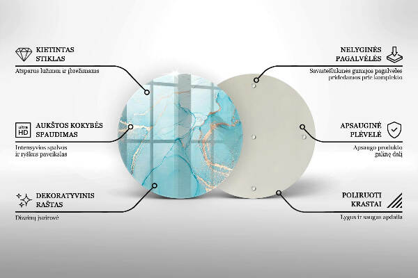 Piatto in vetro per candele con motivo a pietra astratta