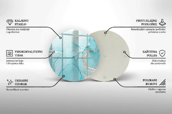 Piatto in vetro per candele con motivo a pietra astratta
