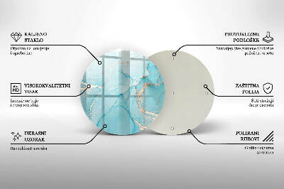 Piatto in vetro per candele con motivo a pietra astratta