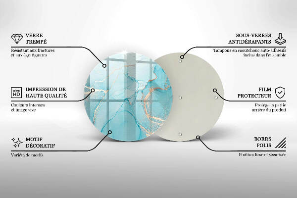 Piatto in vetro per candele con motivo a pietra astratta