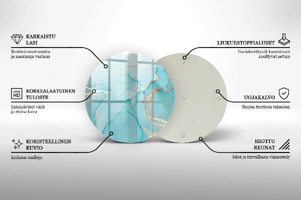 Piatto in vetro per candele con motivo a pietra astratta