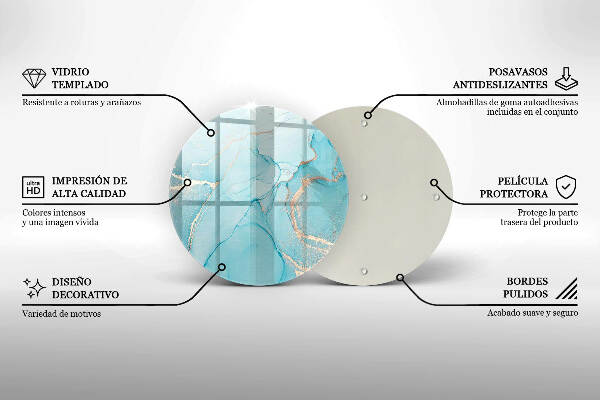 Piatto in vetro per candele con motivo a pietra astratta
