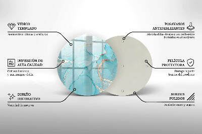 Piatto in vetro per candele con motivo a pietra astratta