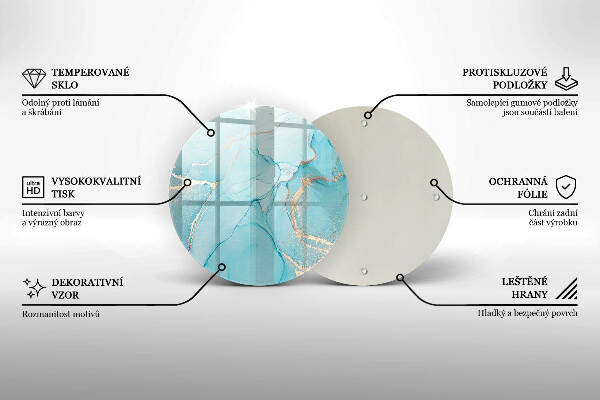 Piatto in vetro per candele con motivo a pietra astratta