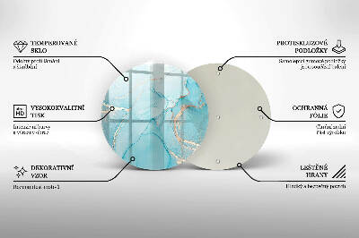 Piatto in vetro per candele con motivo a pietra astratta