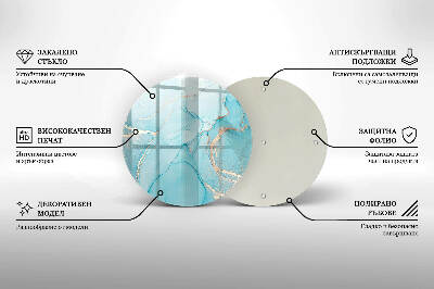 Piatto in vetro per candele con motivo a pietra astratta