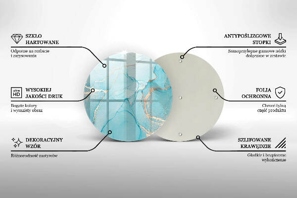 Piatto in vetro per candele con motivo a pietra astratta