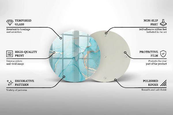 Piatto in vetro per candele con motivo a pietra astratta