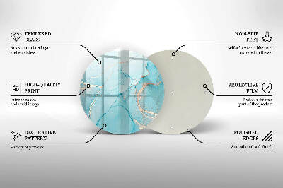 Piatto in vetro per candele con motivo a pietra astratta