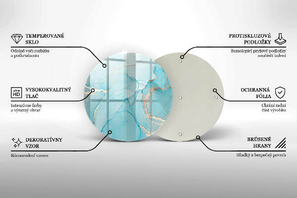 Piatto in vetro per candele con motivo a pietra astratta