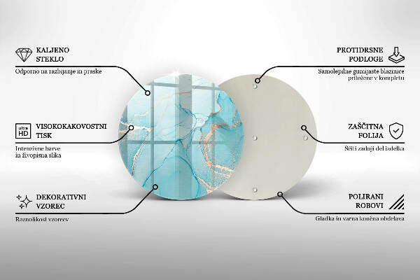 Piatto in vetro per candele con motivo a pietra astratta