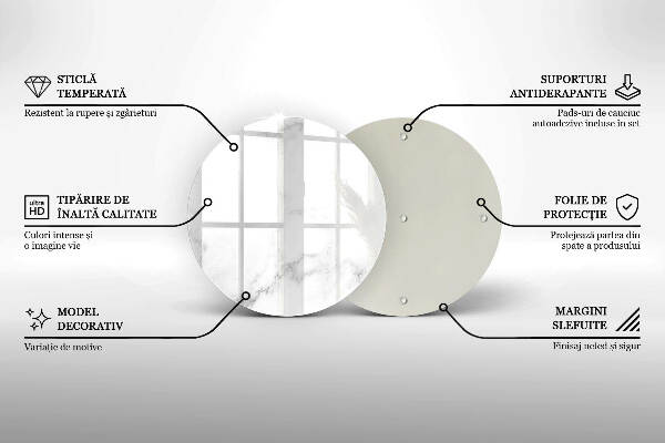 Sottobicchiere in vetro per candele tombali con motivo in stile marmo moderno