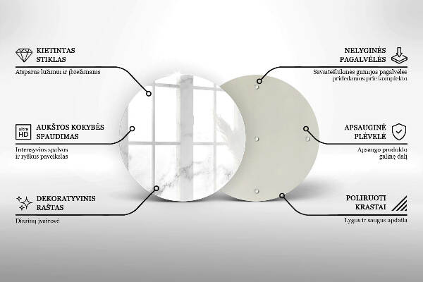 Sottobicchiere in vetro per candele tombali con motivo in stile marmo moderno