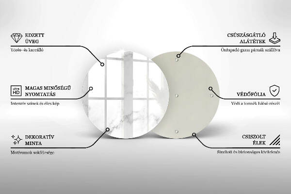 Sottobicchiere in vetro per candele tombali con motivo in stile marmo moderno